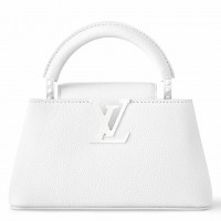 Louis Vuitton Capucines East-West Mini Bag in White Leather M23956