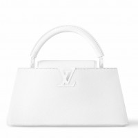 Louis Vuitton Capucines East-West MM Bag in White Leather M23948
