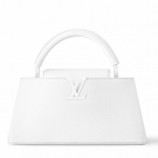 Louis Vuitton Capucines East-West MM Bag in White Leather M23948