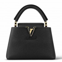 Louis Vuitton Capucines Mini Bag in Black Taurillon Leather M56071
