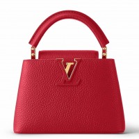 Louis Vuitton Capucines Mini Bag in Red Taurillon Leather M56845