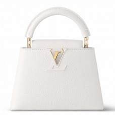 Louis Vuitton Capucines Mini Bag in White Taurillon Leather M23456 Louis Vuitton Capucines Mini Bag in White Taurillon Leather M23456