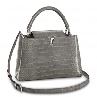 Louis Vuitton Capucines MM Bag In Crocodile-embossed Leather N99417