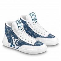 Louis Vuitton Charlie Sneaker Boots In Blue Monogram Denim Louis Vuitton Charlie Sneaker Boots In Blue Monogram Denim