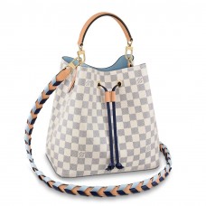 Louis Vuitton Damier Azur NeoNoe MM With Braided Strap N50042 Louis Vuitton Damier Azur NeoNoe MM With Braided Strap N50042