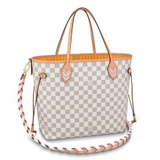 Louis Vuitton Damier Azur Neverfull MM Bag With Braided Strap N50047 Louis Vuitton Damier Azur Neverfull MM Bag With Braided Strap N50047