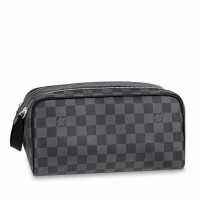 Louis Vuitton Dopp Kit Toilet Pouch In Damier Graphite Canvas N40127 Louis Vuitton Dopp Kit Toilet Pouch In Damier Graphite Canvas N40127
