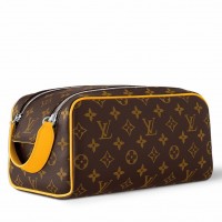 Louis Vuitton Dopp Kit Toilet Pouch in Monogram Macassar Canvas M46764 Louis Vuitton Dopp Kit Toilet Pouch in Monogram Macassar Canvas M46764