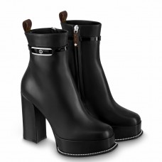 Louis Vuitton Fame Platform Ankle Boots In Black Calfskin Louis Vuitton Fame Platform Ankle Boots In Black Calfskin