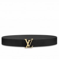 Louis Vuitton Gold Damier LV 40MM Reversible Belt M0333V Louis Vuitton Gold Damier LV 40MM Reversible Belt M0333V