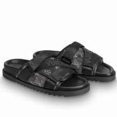 Louis Vuitton Honolulu Mules In Monogram Denim Tie Louis Vuitton Honolulu Mules In Monogram Denim Tie