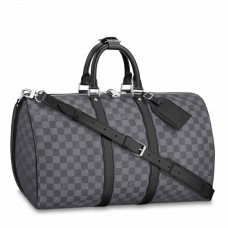 Louis Vuitton Keepall Bandouliere 45 Bag In Damier Graphite Canvas N41418 Louis Vuitton Keepall Bandouliere 45 Bag In Damier Graphite Canvas N41418