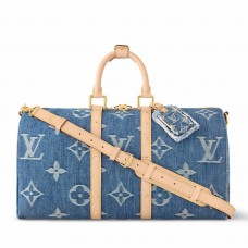 Louis Vuitton Keepall Bandouliere 45 Bag in Monogram Denim M24315 Louis Vuitton Keepall Bandouliere 45 Bag in Monogram Denim M24315