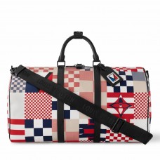 Louis Vuitton Keepall Bandouliere 50 Bag in Damier Flags Canvas M11674 Louis Vuitton Keepall Bandouliere 50 Bag in Damier Flags Canvas M11674