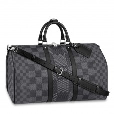 Louis Vuitton Keepall Bandouliere 50 Bag In Damier Graphite 3D Canvas N50016 Louis Vuitton Keepall Bandouliere 50 Bag In Damier Graphite 3D Canvas N50016
