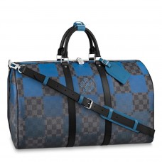 Louis Vuitton Keepall Bandouliere 50 Bag In Damier Graphite Giant Canvas N40410 Louis Vuitton Keepall Bandouliere 50 Bag In Damier Graphite Giant Canvas N40410