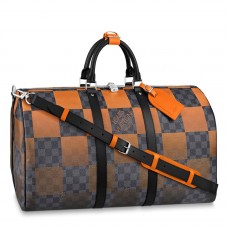 Louis Vuitton Keepall Bandouliere 50 Bag In Damier Graphite Giant Canvas N40420 Louis Vuitton Keepall Bandouliere 50 Bag In Damier Graphite Giant Canvas N40420