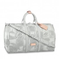 Louis Vuitton Keepall Bandouliere 50 Bag In Damier Salt Canvas N50069 Louis Vuitton Keepall Bandouliere 50 Bag In Damier Salt Canvas N50069