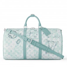 Louis Vuitton Keepall Bandouliere 50 Bag in Monogram Aquagarden Canvas M22570 Louis Vuitton Keepall Bandouliere 50 Bag in Monogram Aquagarden Canvas M22570