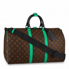 Louis Vuitton Keepall Bandouliere 50 Bag In Monogram Green M46259 Louis Vuitton Keepall Bandouliere 50 Bag In Monogram Green M46259