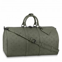 Louis Vuitton Keepall Bandouliere 50 Bag In Monogram Seal Leather M57963 Louis Vuitton Keepall Bandouliere 50 Bag In Monogram Seal Leather M57963