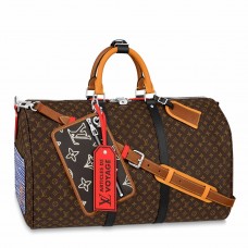 Louis Vuitton Keepall Bandouliere 50 Patchwork Bag M56855 Louis Vuitton Keepall Bandouliere 50 Patchwork Bag M56855