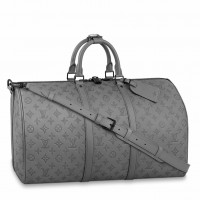 Louis Vuitton Keepall Bandouliere 50B Bag In Monogram Shadow Leather M46117 Louis Vuitton Keepall Bandouliere 50B Bag In Monogram Shadow Leather M46117