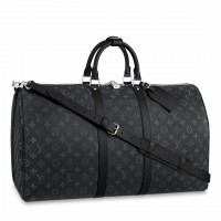 Louis Vuitton Keepall Bandouliere 55 Bag In Monogram Eclipse Canvas M40605