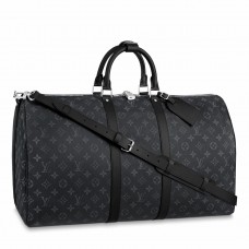 Louis Vuitton Keepall Bandouliere 55 Bag In Monogram Eclipse Canvas M40605