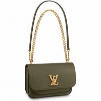 Louis Vuitton Lockme Chain PM Bag In Green Calfskin M57067 Louis Vuitton Lockme Chain PM Bag In Green Calfskin M57067