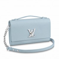 Louis Vuitton Lockme Clutch In Blue Calfskin M56136 Louis Vuitton Lockme Clutch In Blue Calfskin M56136