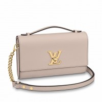 Louis Vuitton Lockme Clutch In Greige Calfskin M56087 Louis Vuitton Lockme Clutch In Greige Calfskin M56087