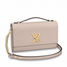 Louis Vuitton Lockme Clutch In Greige Calfskin M56087