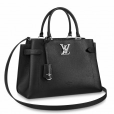 Louis Vuitton Lockme Day Tote Bag In Black Leather M53645