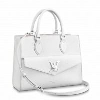 Louis Vuitton Lockme Tote PM Bag In White Calfskin M55817 Louis Vuitton Lockme Tote PM Bag In White Calfskin M55817