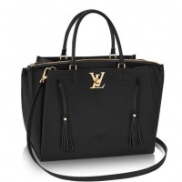 Louis Vuitton Lockmeto Tote Bag In Black Leather M54569 Louis Vuitton Lockmeto Tote Bag In Black Leather M54569