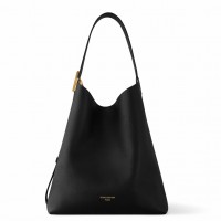 Louis Vuitton Low Key Hobo MM Bag in Black Leather M24856 Louis Vuitton Low Key Hobo MM Bag in Black Leather M24856