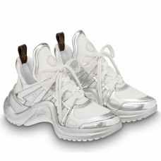 Louis Vuitton LV Archlight Sneakers in White Fabric with Metallic Leather Louis Vuitton LV Archlight Sneakers in White Fabric with Metallic Leather