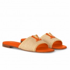 Louis Vuitton LV Capri Flat Slides in Natural Raffia Louis Vuitton LV Capri Flat Slides in Natural Raffia