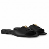 Louis Vuitton LV Capri Slides in Black Calfskin