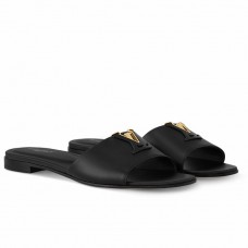 Louis Vuitton LV Capri Slides in Black Calfskin Louis Vuitton LV Capri Slides in Black Calfskin