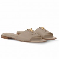 Louis Vuitton LV Capri Slides in Grey Calfskin