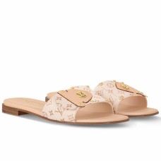 Louis Vuitton LV Frame Flat Mules in Monogram Dune Canvas Louis Vuitton LV Frame Flat Mules in Monogram Dune Canvas