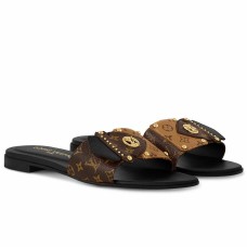 Louis Vuitton LV Frame Flat Mules in Monogram Reverse canvas Louis Vuitton LV Frame Flat Mules in Monogram Reverse canvas