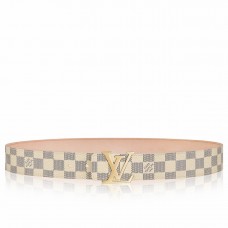 Louis Vuitton LV Initiales 40MM Belt In Damier Azur Canvas M9609W Louis Vuitton LV Initiales 40MM Belt In Damier Azur Canvas M9609W