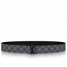 Louis Vuitton LV Initiales 40MM Belt In Damier Graphite Canvas M9808S Louis Vuitton LV Initiales 40MM Belt In Damier Graphite Canvas M9808S