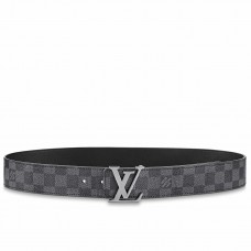 Louis Vuitton LV Initiales Reversible 40MM Belt In Damier Graphite Canvas M0213Q Louis Vuitton LV Initiales Reversible 40MM Belt In Damier Graphite Canvas M0213Q
