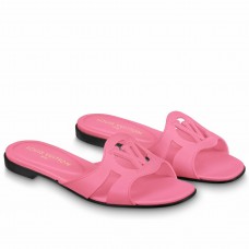 Louis Vuitton LV Isola Flat Slides In Pink Calfskin Louis Vuitton LV Isola Flat Slides In Pink Calfskin