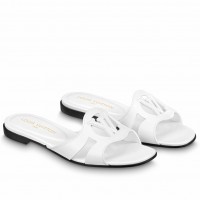Louis Vuitton LV Isola Flat Slides In White Calfskin
