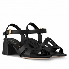 Louis Vuitton LV Isola Sandal 55mm in Black Calfskin Louis Vuitton LV Isola Sandal 55mm in Black Calfskin